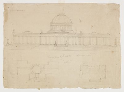 Elevation of the State House, Columbus, Ohio, c.1838 by Thomas Cole